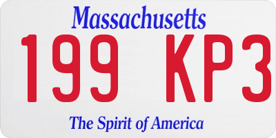 MA license plate 199KP3