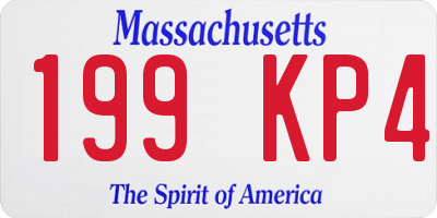 MA license plate 199KP4