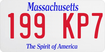 MA license plate 199KP7