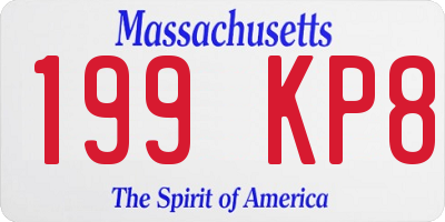 MA license plate 199KP8