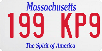 MA license plate 199KP9