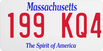 MA license plate 199KQ4