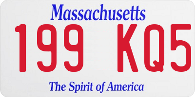 MA license plate 199KQ5