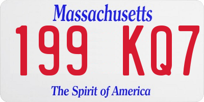 MA license plate 199KQ7
