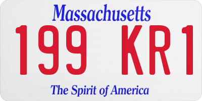 MA license plate 199KR1