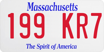 MA license plate 199KR7