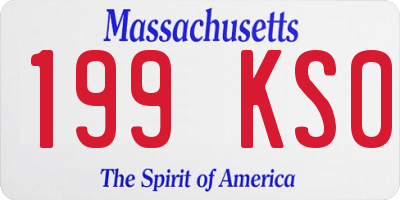 MA license plate 199KS0