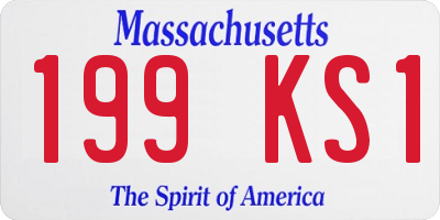 MA license plate 199KS1