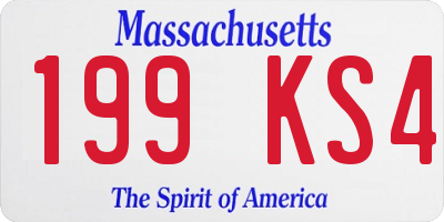 MA license plate 199KS4