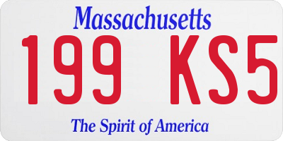 MA license plate 199KS5