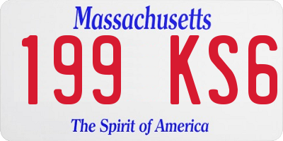 MA license plate 199KS6