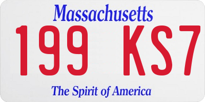MA license plate 199KS7