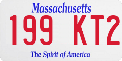 MA license plate 199KT2