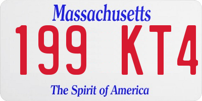 MA license plate 199KT4