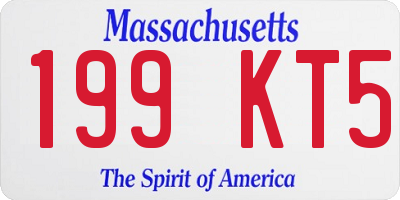 MA license plate 199KT5
