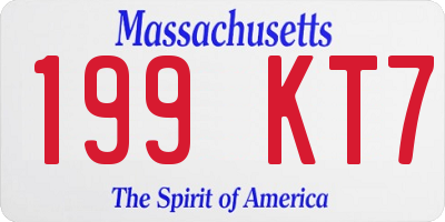 MA license plate 199KT7