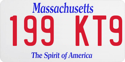 MA license plate 199KT9
