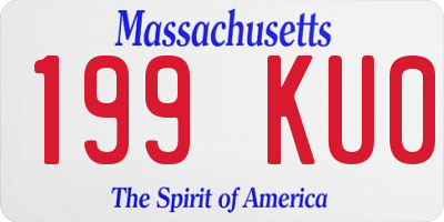 MA license plate 199KU0