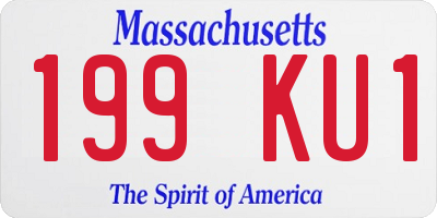 MA license plate 199KU1