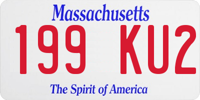 MA license plate 199KU2
