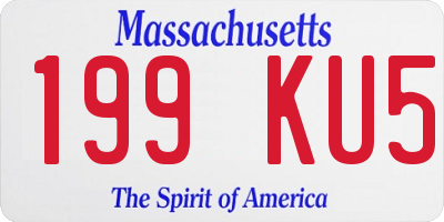 MA license plate 199KU5