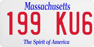 MA license plate 199KU6