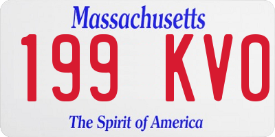 MA license plate 199KV0