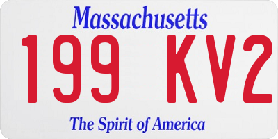 MA license plate 199KV2