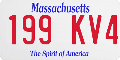 MA license plate 199KV4