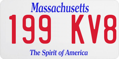 MA license plate 199KV8