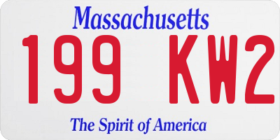 MA license plate 199KW2