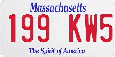 MA license plate 199KW5