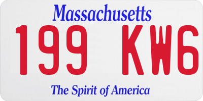 MA license plate 199KW6