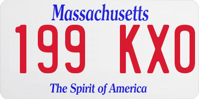 MA license plate 199KX0