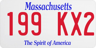 MA license plate 199KX2