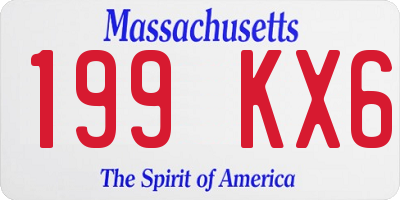 MA license plate 199KX6