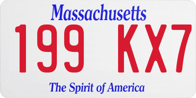 MA license plate 199KX7