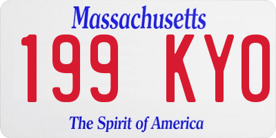 MA license plate 199KY0