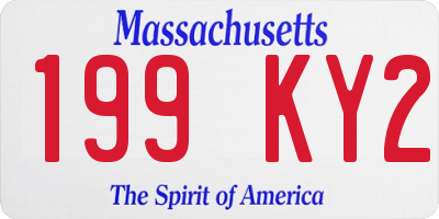 MA license plate 199KY2