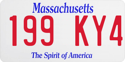 MA license plate 199KY4