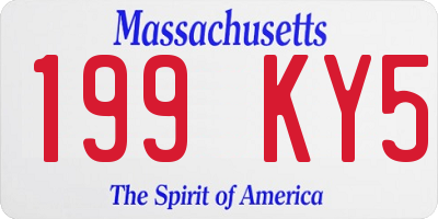 MA license plate 199KY5