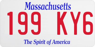 MA license plate 199KY6