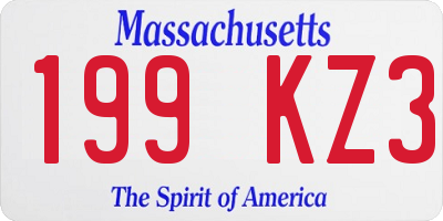 MA license plate 199KZ3
