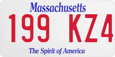 MA license plate 199KZ4