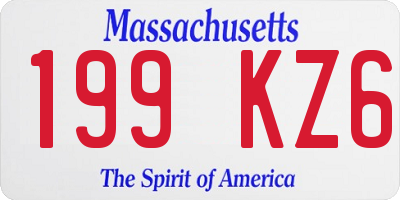 MA license plate 199KZ6