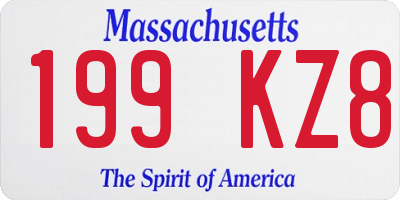 MA license plate 199KZ8