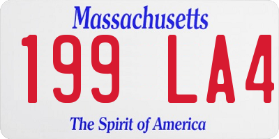 MA license plate 199LA4