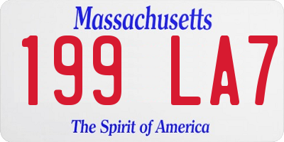 MA license plate 199LA7