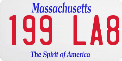 MA license plate 199LA8
