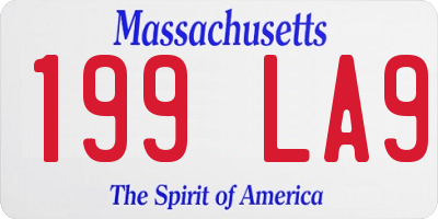 MA license plate 199LA9